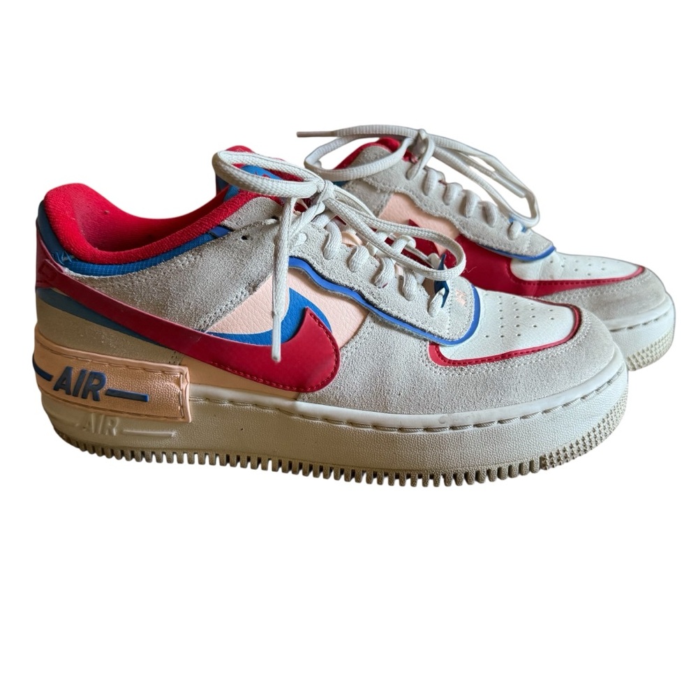 Nike Air Force 1 Low Multicolor Sneakers Red, White, Blue size 8.5
